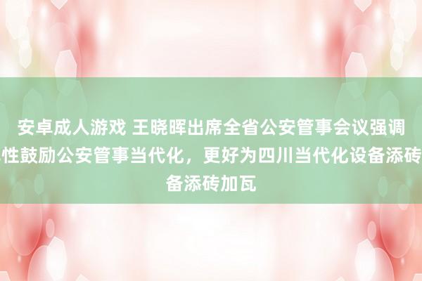 安卓成人游戏 王晓晖出席全省公安管事会议强调：率性鼓励公安管事当代化，更好为四川当代化设备添砖加瓦