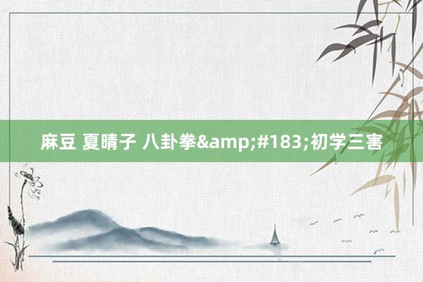 麻豆 夏晴子 八卦拳&#183;初学三害